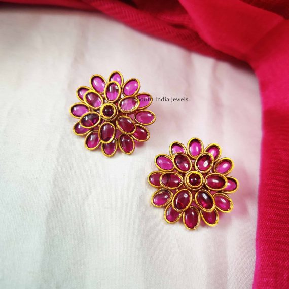 Floral Designer Pink Color Earrings